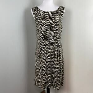Loft Ikat Soft Knit Figure Flattering Sleeveless Sheath Dress Large